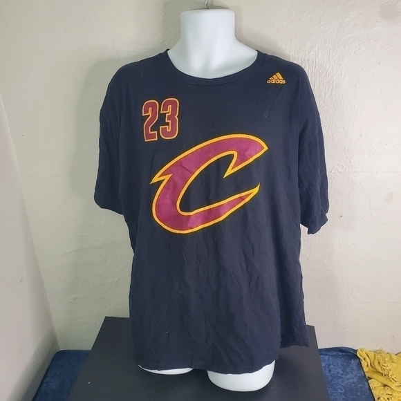 Adidas T-Shirt Men's XXL Black Cleveland Cavaliers #23 Lebron James 2XL - Picture 4 of 6